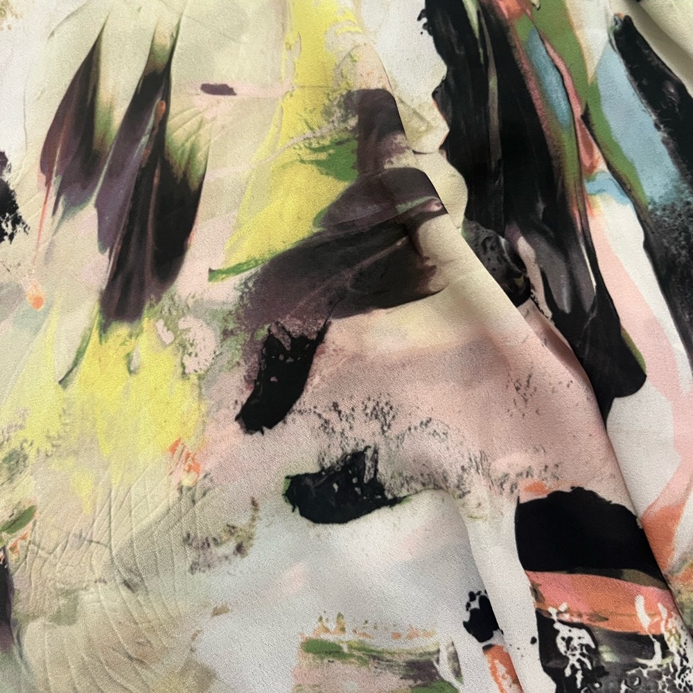 Halogen Pastel Abstract Wrap Blouse - Picture 2 of 5